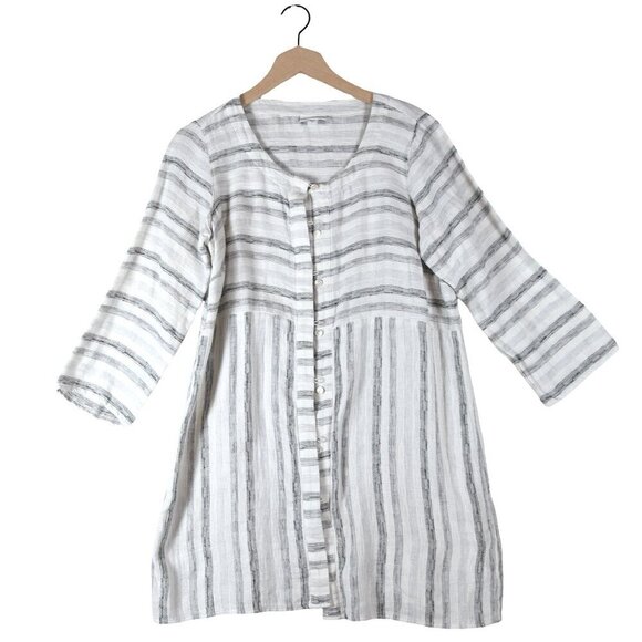 Pure Jill Linen  Cotton Tunic Blouse Shirt S Coastal Minimalist - Picture 5 of 11